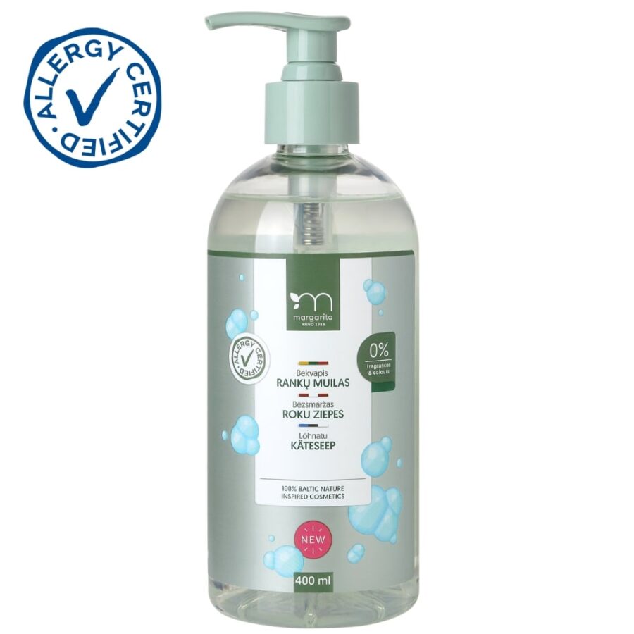 MARGARITA ALLERGY CERTIFIED Bekvapis rankų muilas 400ml