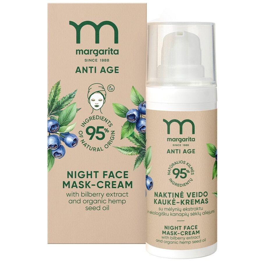 MARGARITA ANTI AGE Night mask-cream with bilberry extract and hemp seed oil 50ml