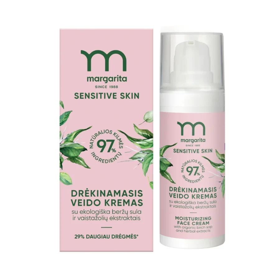 MARGARITA SENSITIVE SKIN moisturizing face cream with organic birch sap and herbal extracts 50 ml