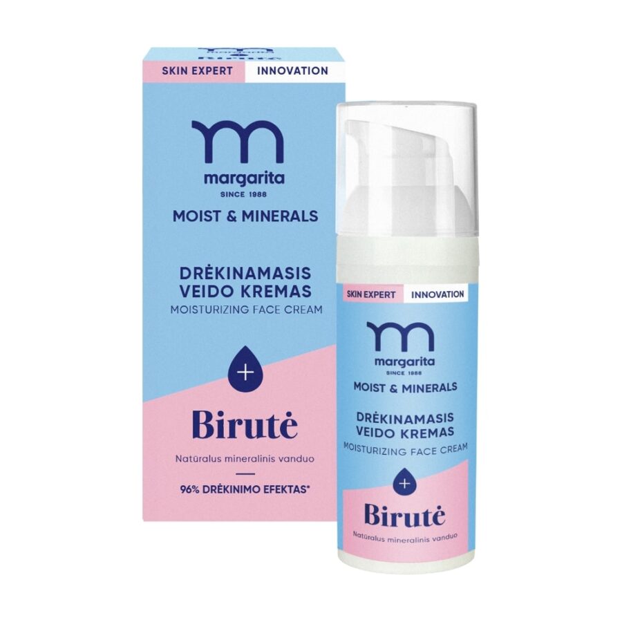 MARGARITA MOIST & MINERALS moisturizing face cream with mineral water "Birute" 50 ml