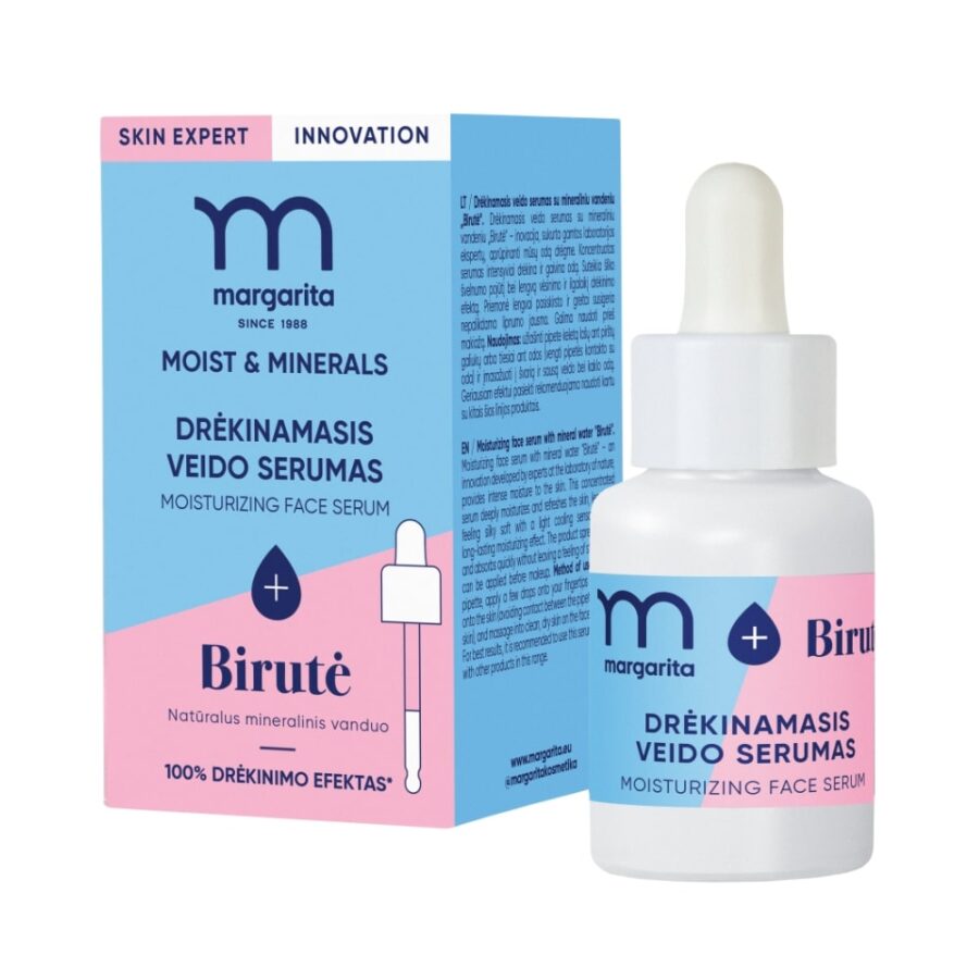MARGARITA MOIST & MINERALS moisturizing face serum with mineral water "Birute" 30 ml