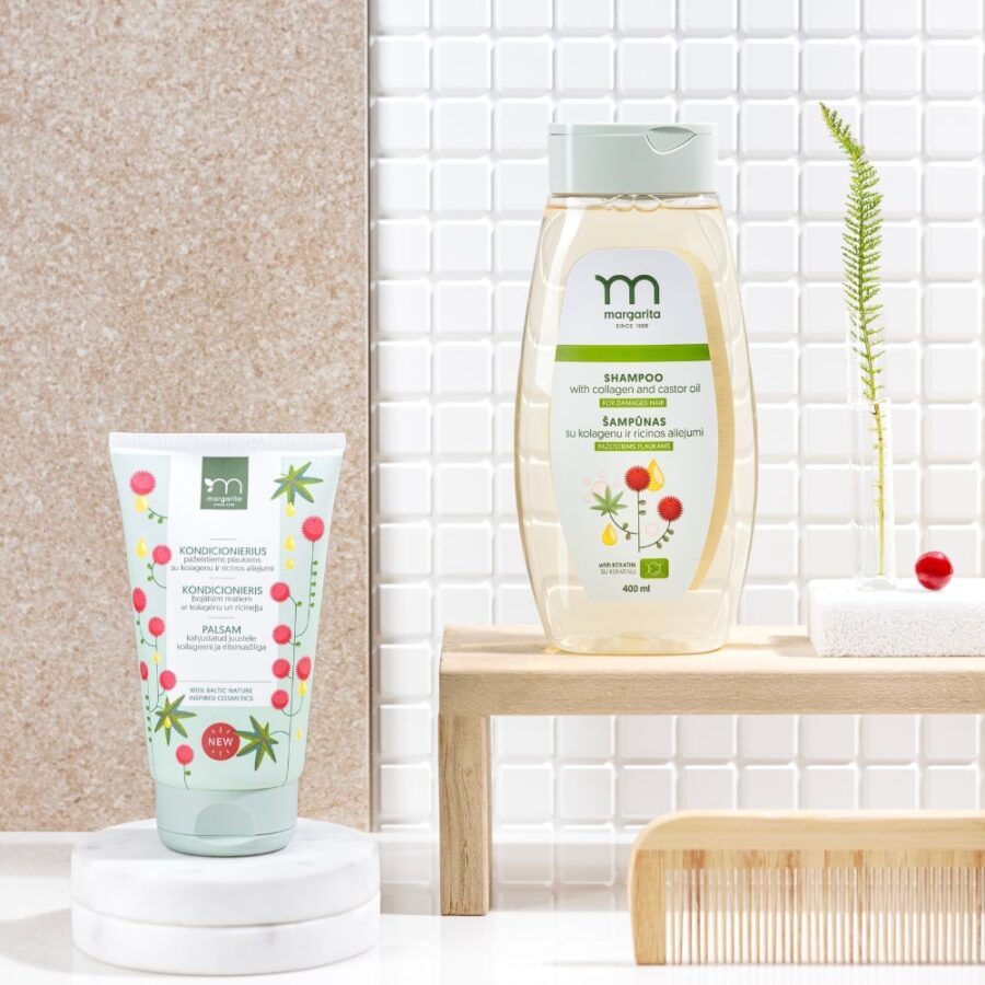 MARGARITA Šampūnas su kolagenu ir ricinos aliejumi pažeistiems plaukams 400ml - Image 2