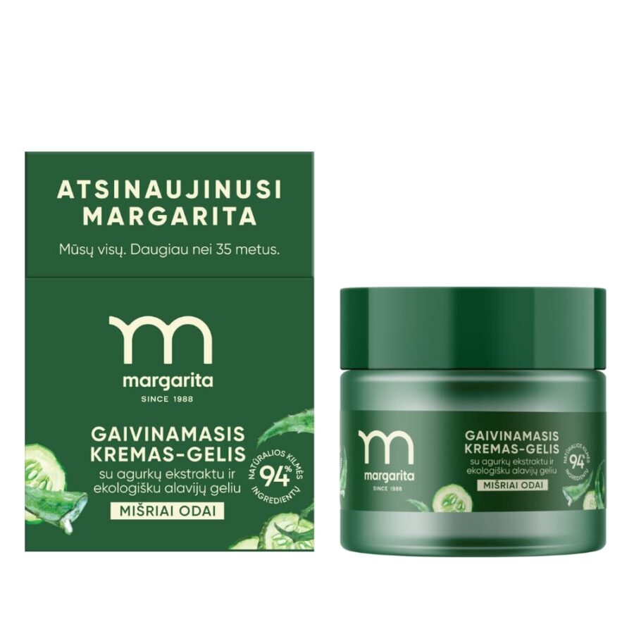 MARGARITA gaivinamasis kremas-gelis su agurkų ekstraktu ir ekologišku alavijų geliu 50 ml