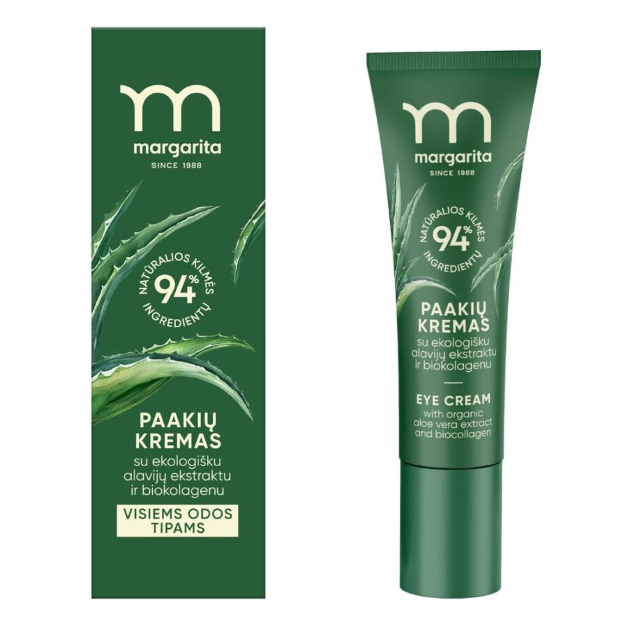MARGARITA paakių kremas su ekologišku alavijų ekstraktu ir biokolagenu 15 ml