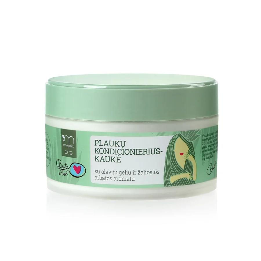 MARGARITA ECO COSMOS NATURAL BEATOS VIRTUVĖ Plaukų kondicionierius-kaukė su alavijų geliu ir žaliosios arbatos aromatu 250ml